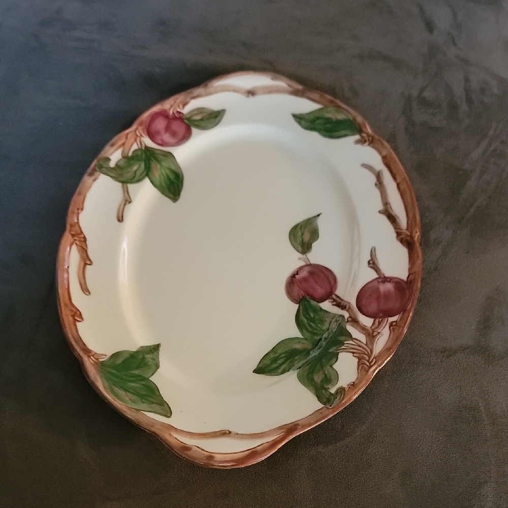 Franciscan Oval Platter with Fruit Motif in Green and Brown